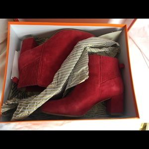 Kate Spade Lorene Light Ruby Suede Ankle Boot 6.5